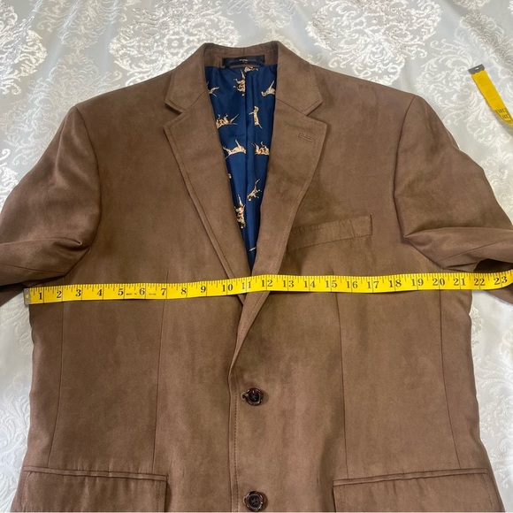 Lauren Ralph Lauren Microsuede Sport Coat Brown With Hound Pattern Size 40R - Picture 6 of 8